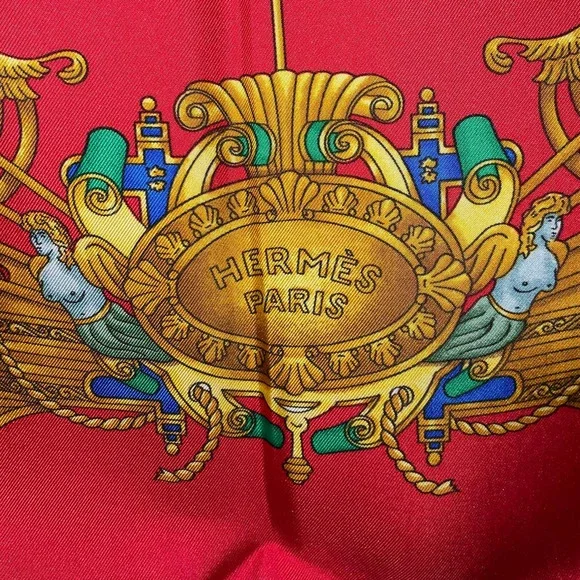 Hermes SILK SCARF “VOILE DE LUMIERE” 90cm square RED NWT/BOX - Picture 15 of 16